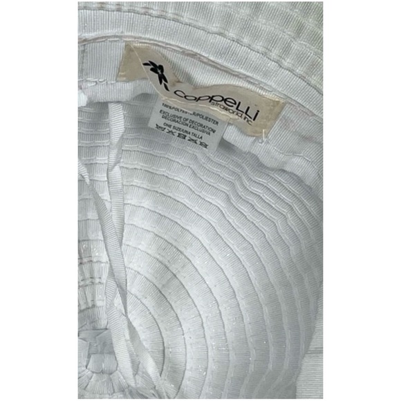 Capelli of New York White Sun Hat with Turquoise Beads - Picture 7 of 7